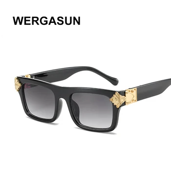 

WERGASUN Fashion Brand Sunglasses Men Women Square Driving Eyewear Brand Designer Luxury Sun Glasses Vintage Gafas Feminino