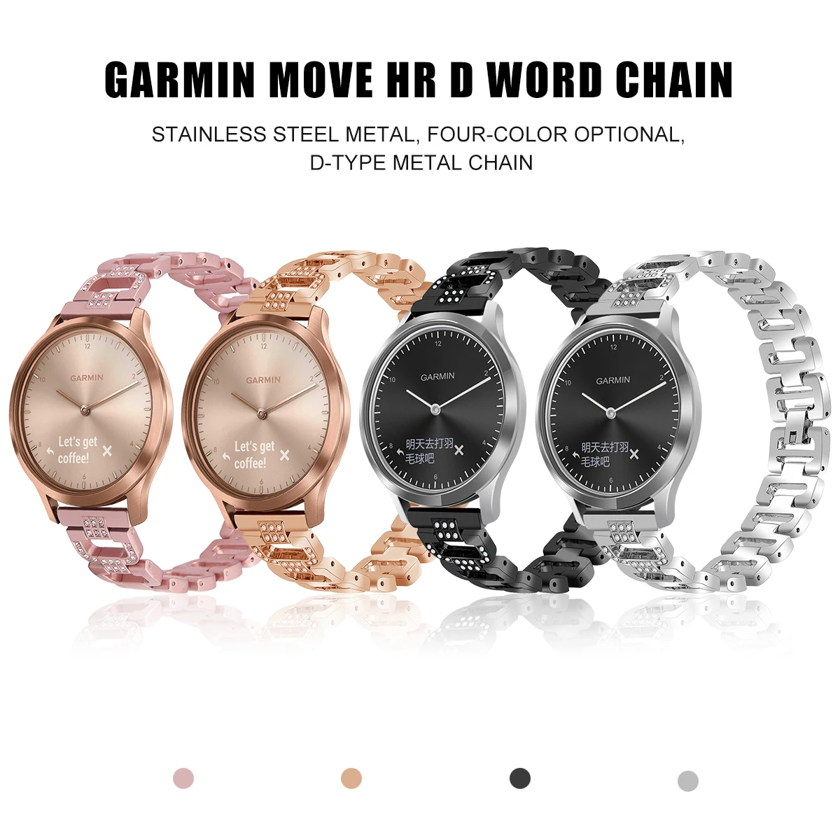 Для Garmin Move HR-Move style-Venu ремешок из нержавеющей стали роскошный металлический браслет сменный ремешок для часов