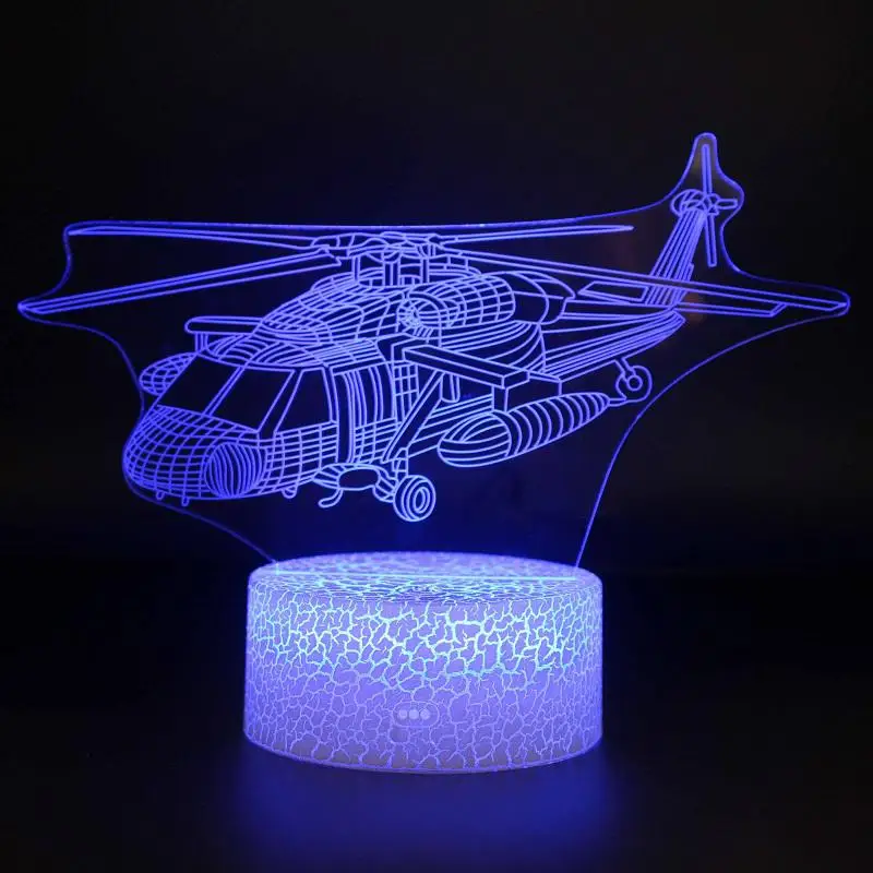 Самолет 3d настольные лампы для спальни Корабль корейский usb led 3d настольная лампа украшение комнаты креативный Ночник светильник рождественские подарки - Цвет абажура: 7 Color changes