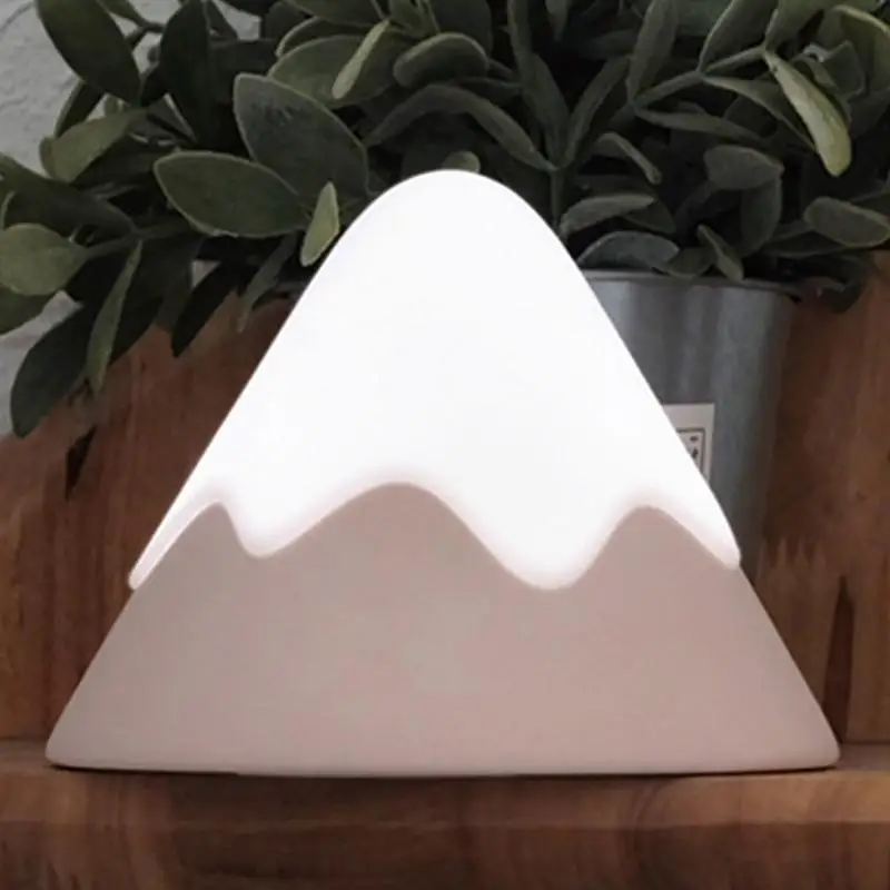 

Lovely Snow Mountain Shape Bedside Light Baby Feeding Lamp Desktop Light Children Room Decoration Eye Protection LED Light Pink