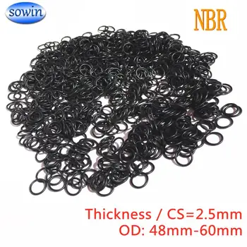

Rubber O ring 5PCS Thickness CS 2.5mm OD48 49 50 51 53 54 55 56 57 58 59 60mm Nitrile rubber gaskets NBR Orings Oil Resistance
