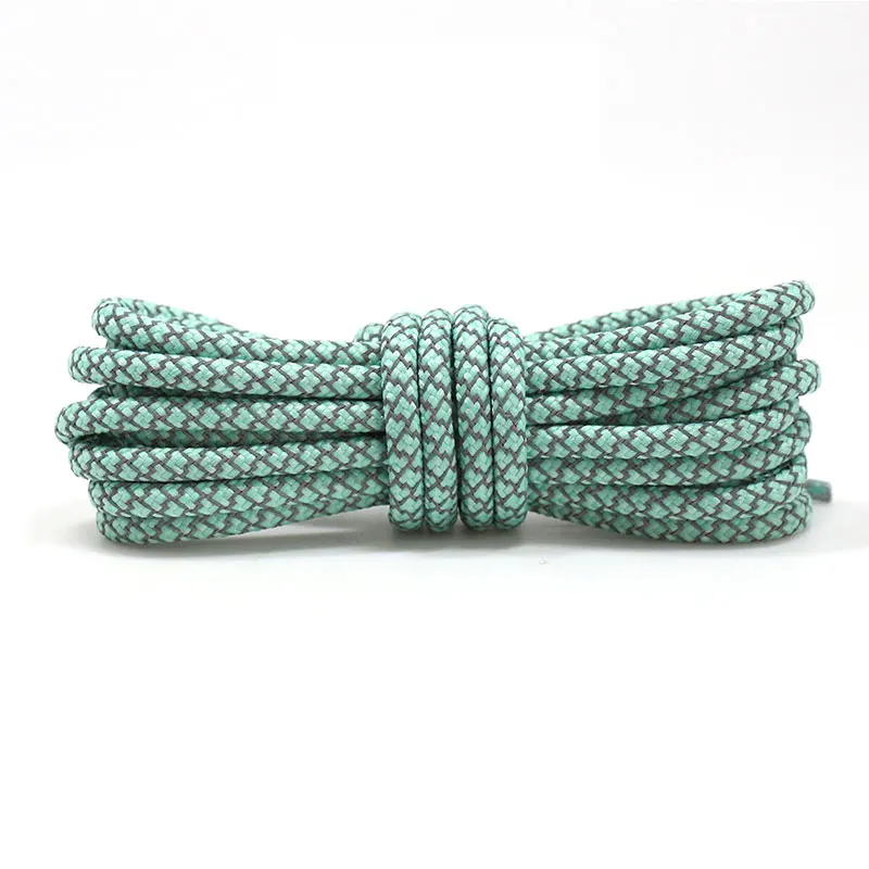 light green 100/120 см Длинные круглые светоотражающие шнурки для обуви, спортивные безопасные кроссовки с шнурками для ночных прогулок, беговые шнурки для женщин и мужчин - Цвет: light green
