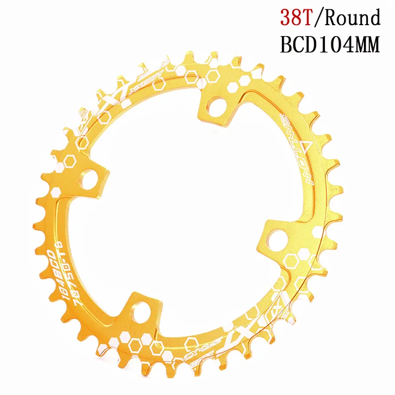 disc 38T Yellow SMLLOW MTB горный велосипед диск положительный и отрицательный зуб однодисковый овальный диск 32 T/34 T/36 T/38 T сменный диск - Цвет: disc 38T Yellow