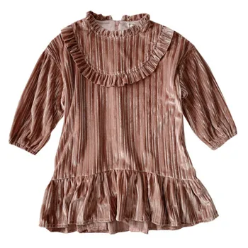 

Christmas Dress Girls Dress 2019 New Autumn New Kids Velvet Children Cute Dress Ruffles Mother and Daughter Fashion Dress,#5427