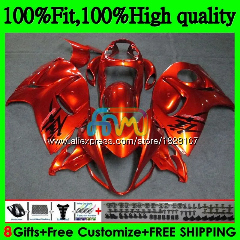 Инъекции для SUZUKI Hayabusa GSXR1300 08 09 глянцевый orange 10 11 12 56BS. 6 GSX-R1300 GSXR 1300 2008 2009 2010 2011 2012 обтекатель - Цвет: No. 1