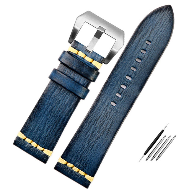 Handmade Vintage Genuine Leather Watchband Pa-ne-rai  T-u-dor 18mm 20mm 22mm 24mm Watch Band Wrist Bracelets Cowhide Straps