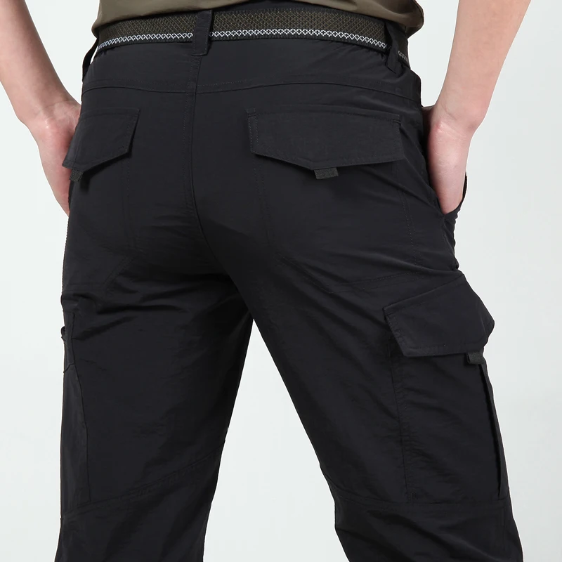 Compra Pantalones tácticos ligeros para hombre, Pantalón elástico informal de secado rápido, transpirable, estilo militar, largo, resistente al agua 6n95BX5amLX