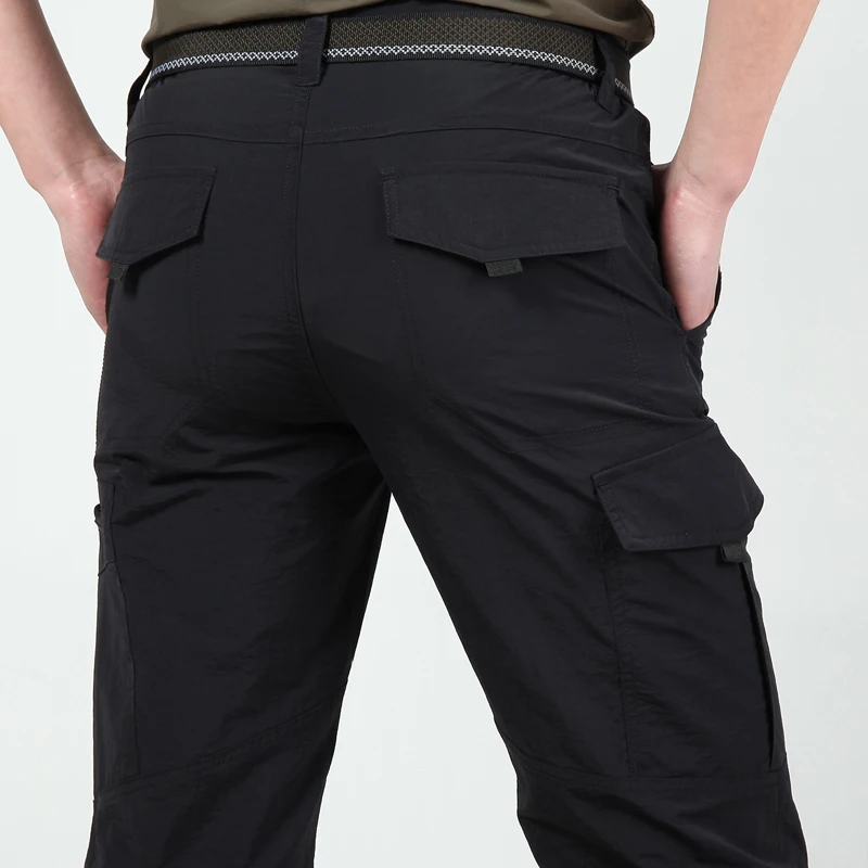 Pantalones tácticos ligeros para hombre, Pantalón elástico informal de secado rápido, transpirable, estilo militar, largo, resistente al agua