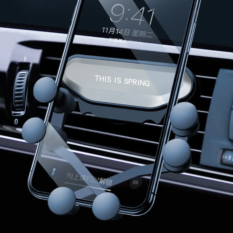 

Universal Gravity Car Phone Holder Air Vent Mount Bracket No Magnetic Phone Holder Inductive Stretching 360 Degree Rotation