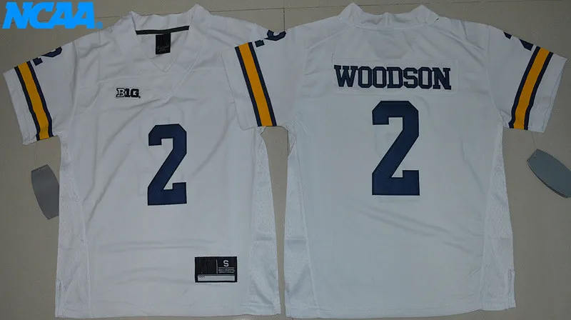 Новое поступление высокое качество Charles Woodson футболка колледжа спортивные майки#2 Woodson Молодежные S-XL - Цвет: 1