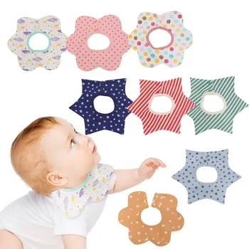 

360 Round Baby Bibs Waterproof Toddler Cheap Stuff Feeding Bib Cotton Burp Cloths Dot 2019 High Quality 0-3 Years Old