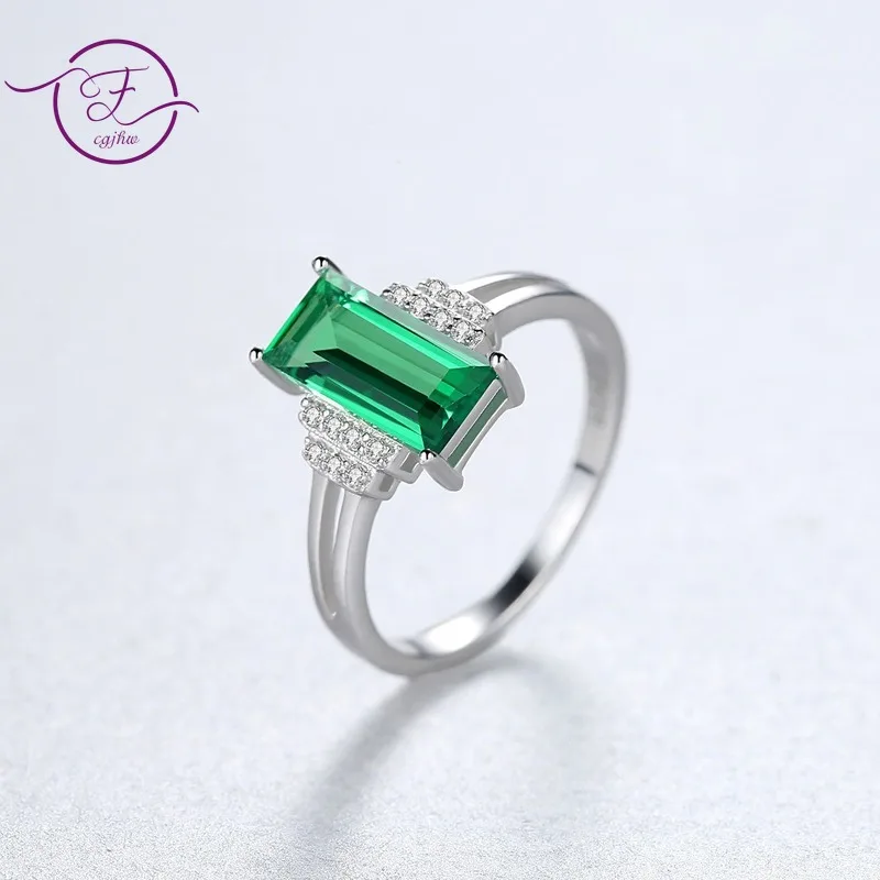 S925 Серебряное кольцо изумрудно-зеленый циркон драгоценный камень кольцо женские ювелирные изделия подарок для влюбленных девушек Свадебные вечерние юбилей