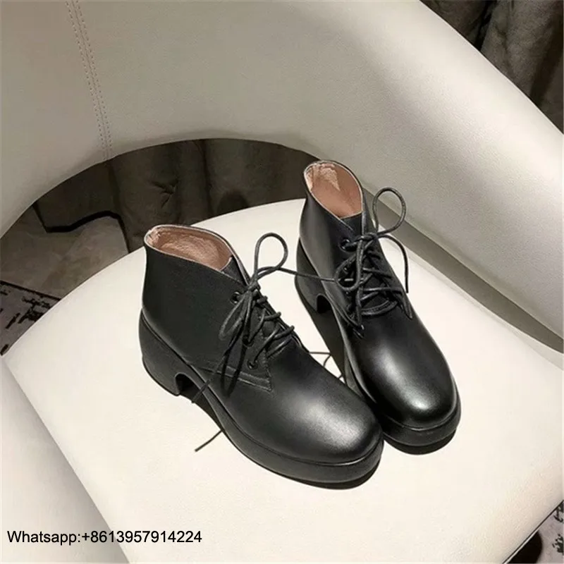 Ботинки; женские ботинки на молнии; женские ботинки на шнуровке; chaussures femme; ботинки на платформе; женская обувь на высоком каблуке с круглым носком; Botas mujer
