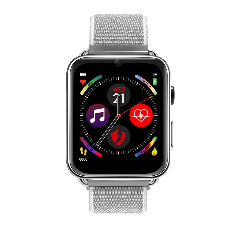 Silver nylon strap LEMFO LEM10 Android 7,1 4G Смарт часы gps 3g ram 32G rom Поддержка sim-карты wifi часы для мужчин и женщин - Цвет: Silver nylon strap