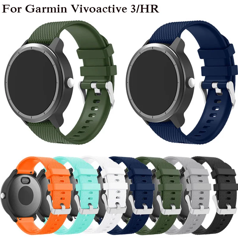 Silicon Watchband Strap For Garmin Vivoactive 3 Vivomove Hr Forerunner