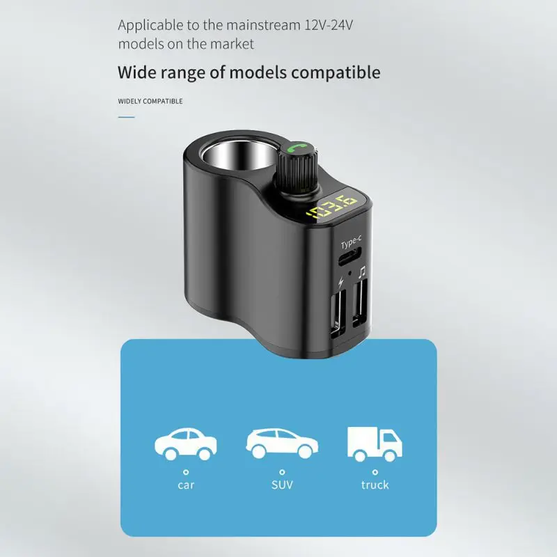 3USB автомобильное зарядное устройство Автомобильный MP3-плеер Многофункциональный Bluetooth fm-передатчик приемник автомобильный прикуриватель