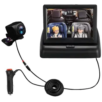 

LCD monitor car reverse backup camera rear view parking kit infrared night vision AV input screen display