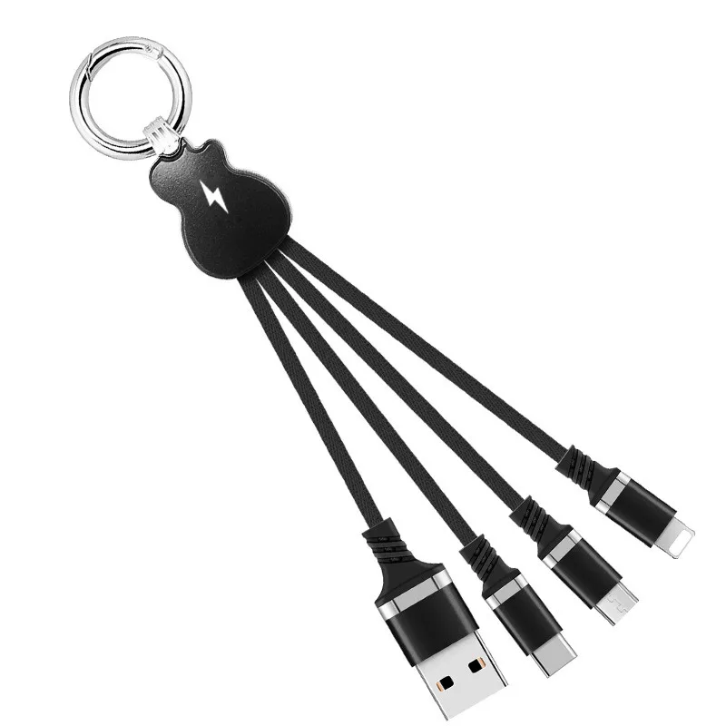 3 в 1 usb кабель форма гитары легко носить с собой Тип c микро iOS три в одном Быстрая зарядка iphone 7 зарядный шнур Android samsung