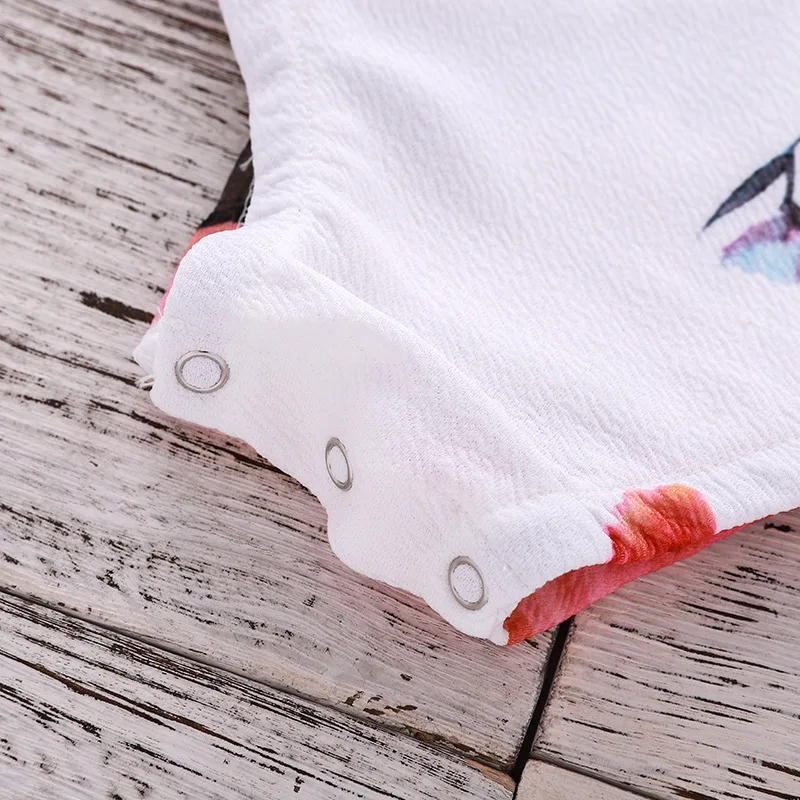 Новинка; цветочные комбинезоны для новорожденных девочек; Детские ползунки для девочек с коротким рукавом и открытой спиной; боди для малышей; летняя одежда для маленьких девочек