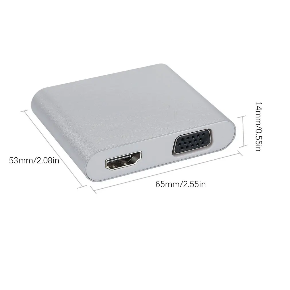 Премиум Тип C к VGA HDMI адаптер USB C к HDMI 4K VGA 1080P портативный домашний 3 в 1 Тип C к HDMI VGA адаптер