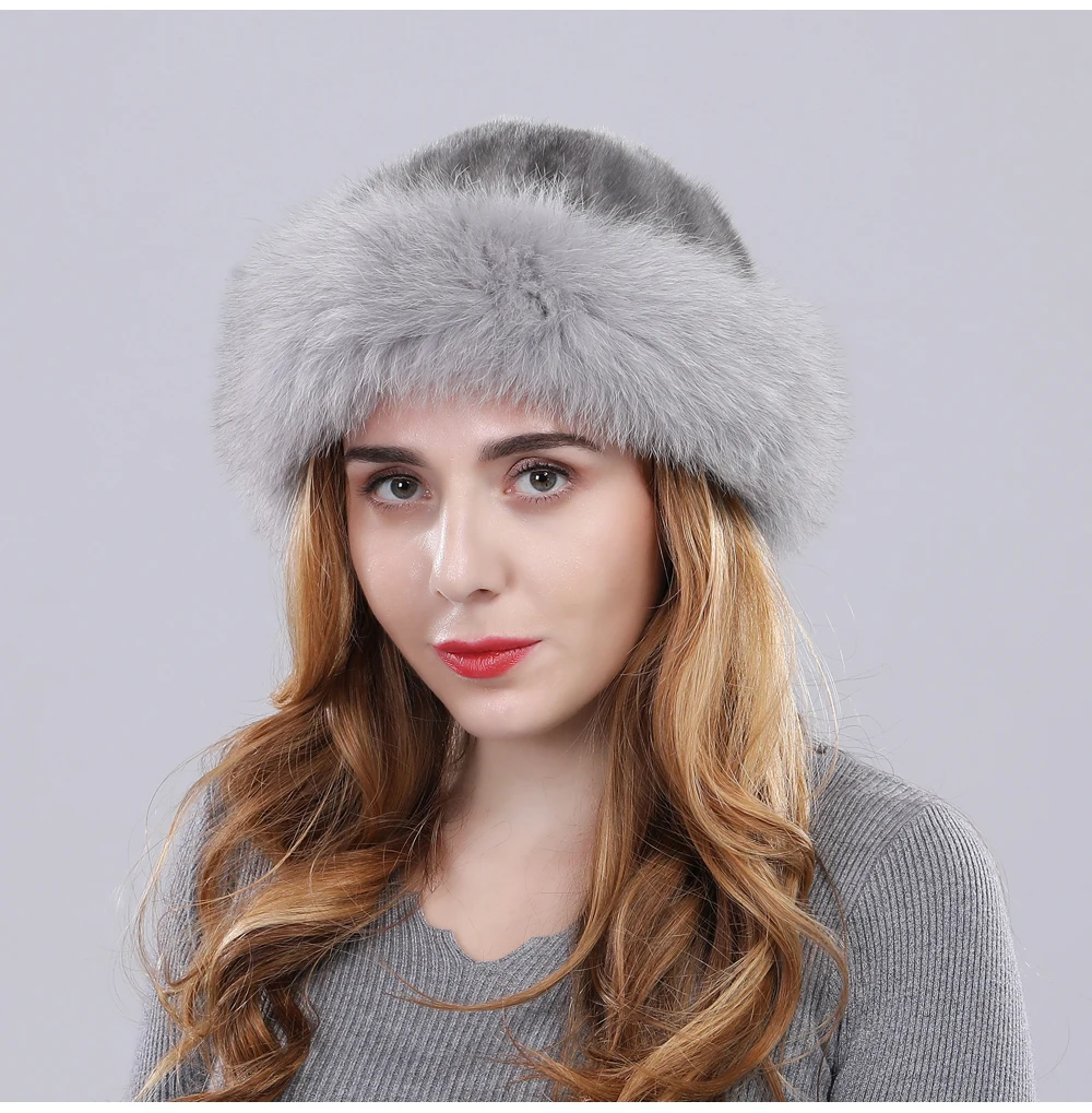 Новая модная женская шапка из натурального меха норки, бренд Fox fur Trim lady, шапка из натурального меха, зима-осень, высокое качество, натуральная норковая меховая шапка