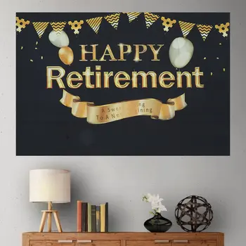 

2Size Happy Retirement Photography Background Backdrop Smooth Muslin Background Vinyl Cloth For Party Banners Photo Studio Video