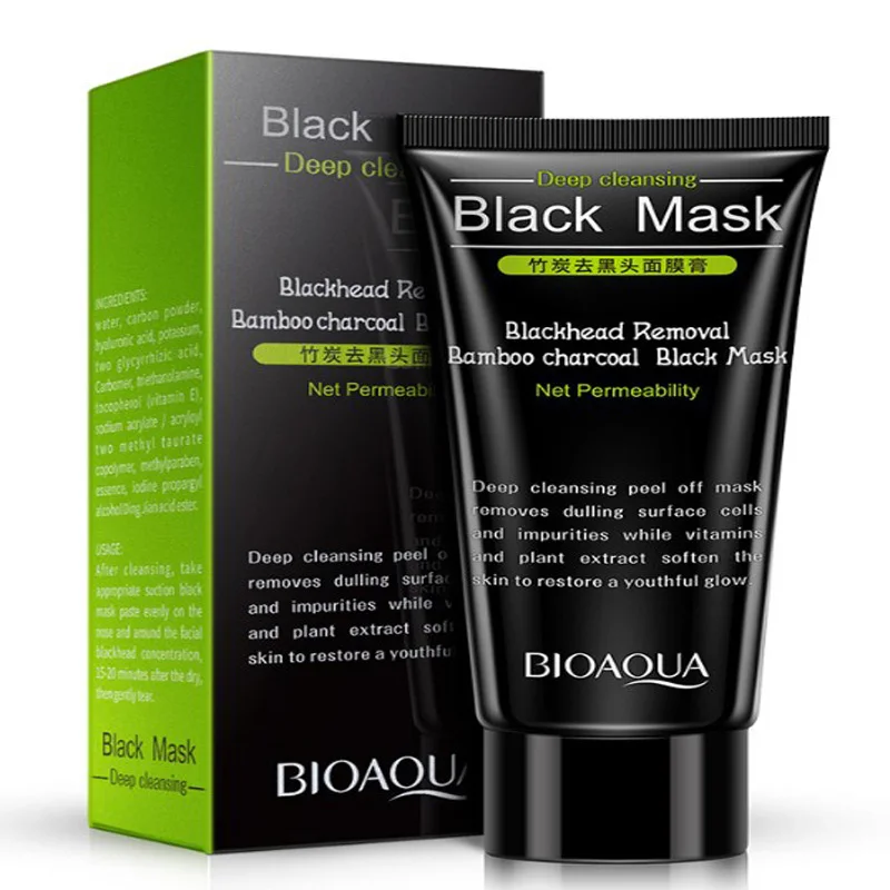 Deep Cleansing bamboo charcoal blackhead remover black mask ance treatment peel off black mask