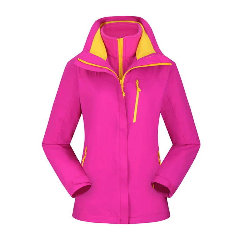 Winter Jacket female thicken Double Layer windproof warm Jacket Climbing hiking outdoor ski waterproof jacket for women
