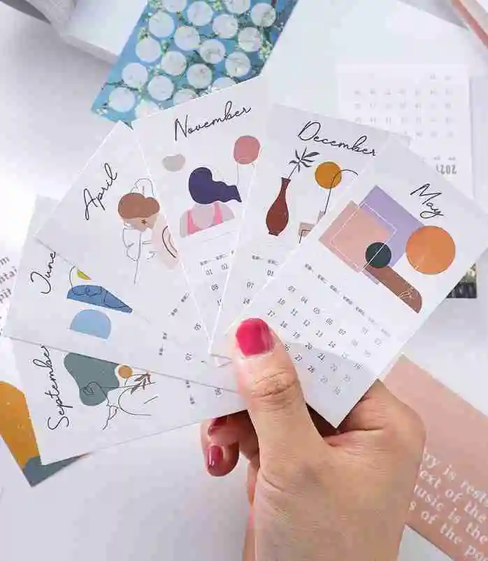 

20PCS/LOT Lovely Life 2021 Calendar Pad 90mm*50mm DIY Check List School Office Plan Schedule Supplies
