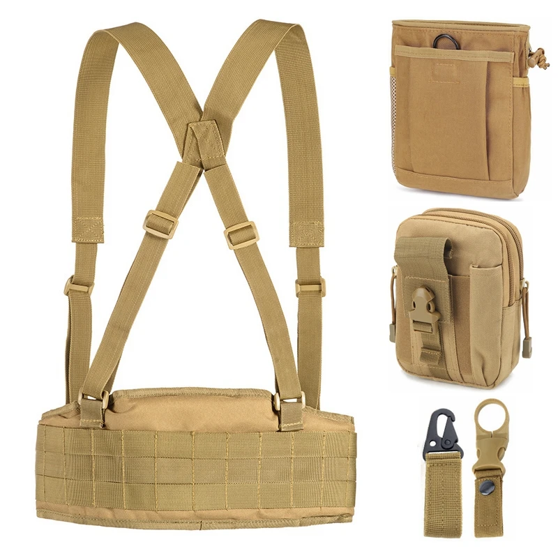 Тактический ремень CS Battle Molle армейский пояс с плечевым ремнем для охоты на