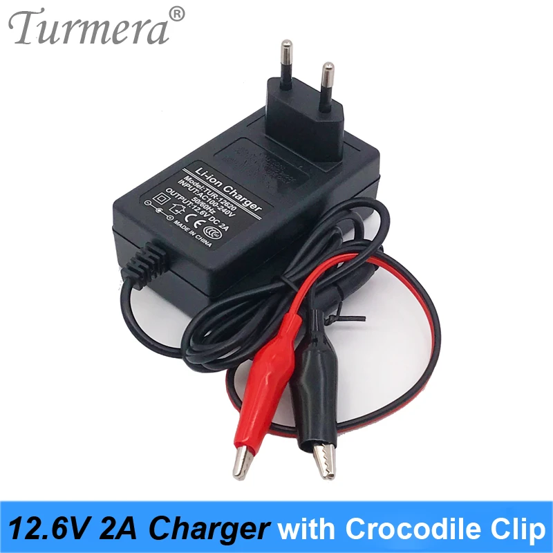 Turmera cargador de batería de de 12V, 12,6 V, 2A, con Clip de cocodrilo, para batería de plomo ácido de 12V, 7Ah, 10Ah20Ah, cargador de energía para motocicleta| | - AliExpress