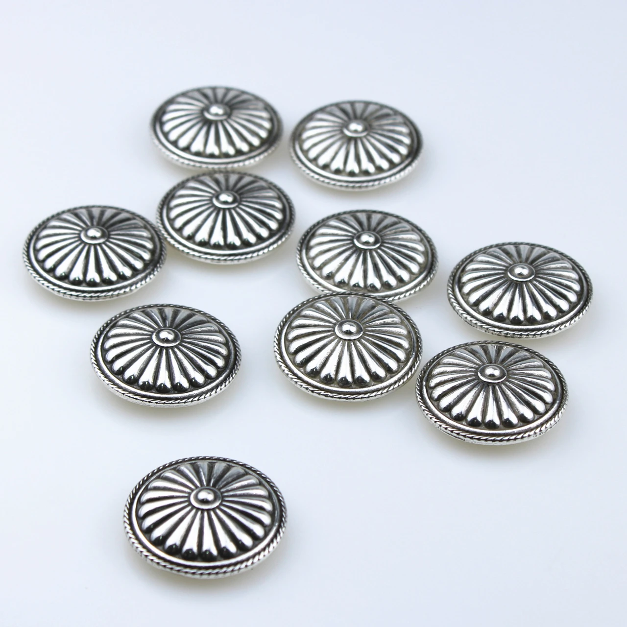 DIY Leather Craft Hardware Samurai Badge Metal Concho Antique Silver