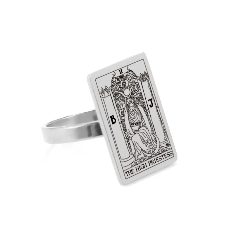 Dawapara Gold-Tone Tarot Card Stainless Steel Vintage Ring for Women - Major Arcana Inspired Jewelry