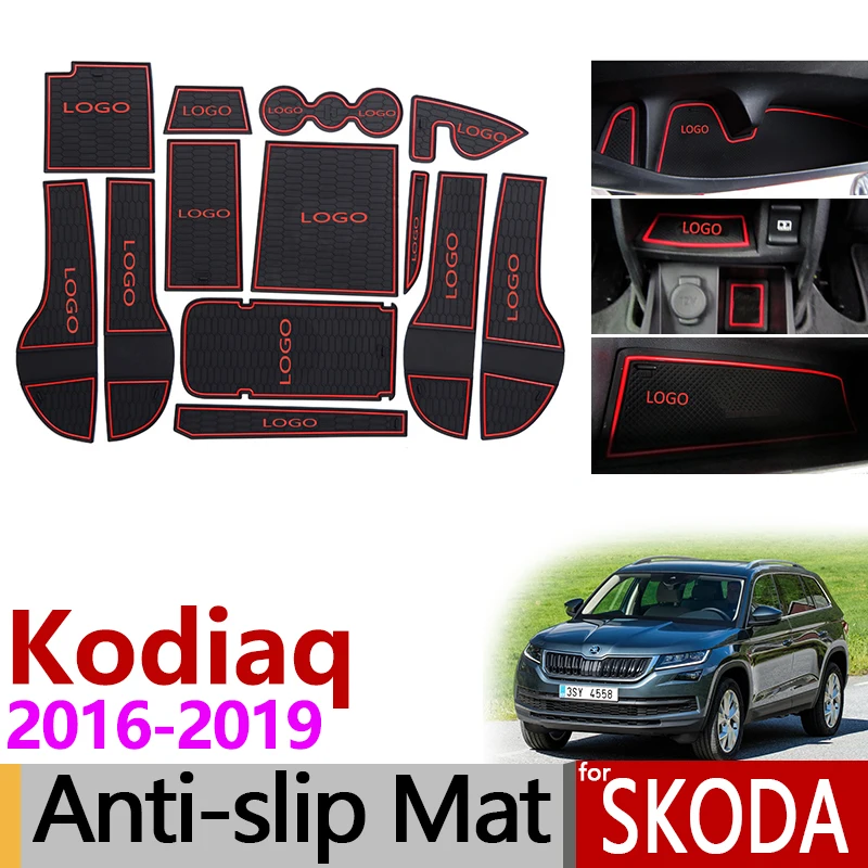 Защитный щит от грязи для Skoda Kodiaq Kodiaq аксессуары подложки затворный слот подставка Противоскользящий коврик для украшения интерьера автомобиля