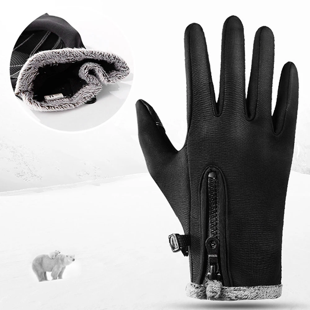 Зимние перчатки для велоспорта с сенсорным экраном, перчатки для горного велосипеда, спортивные перчатки для лыжного спорта, водонепроницаемые, полностью отражающие пальцы, зимние велосипедные перчатки для мужчин