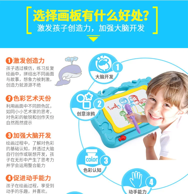 CHILDREN'S Toy Medium Funny Drawing Board Multi-color Color Magnetic Drawing Board Baby Children'S Educational Painting Applianc
