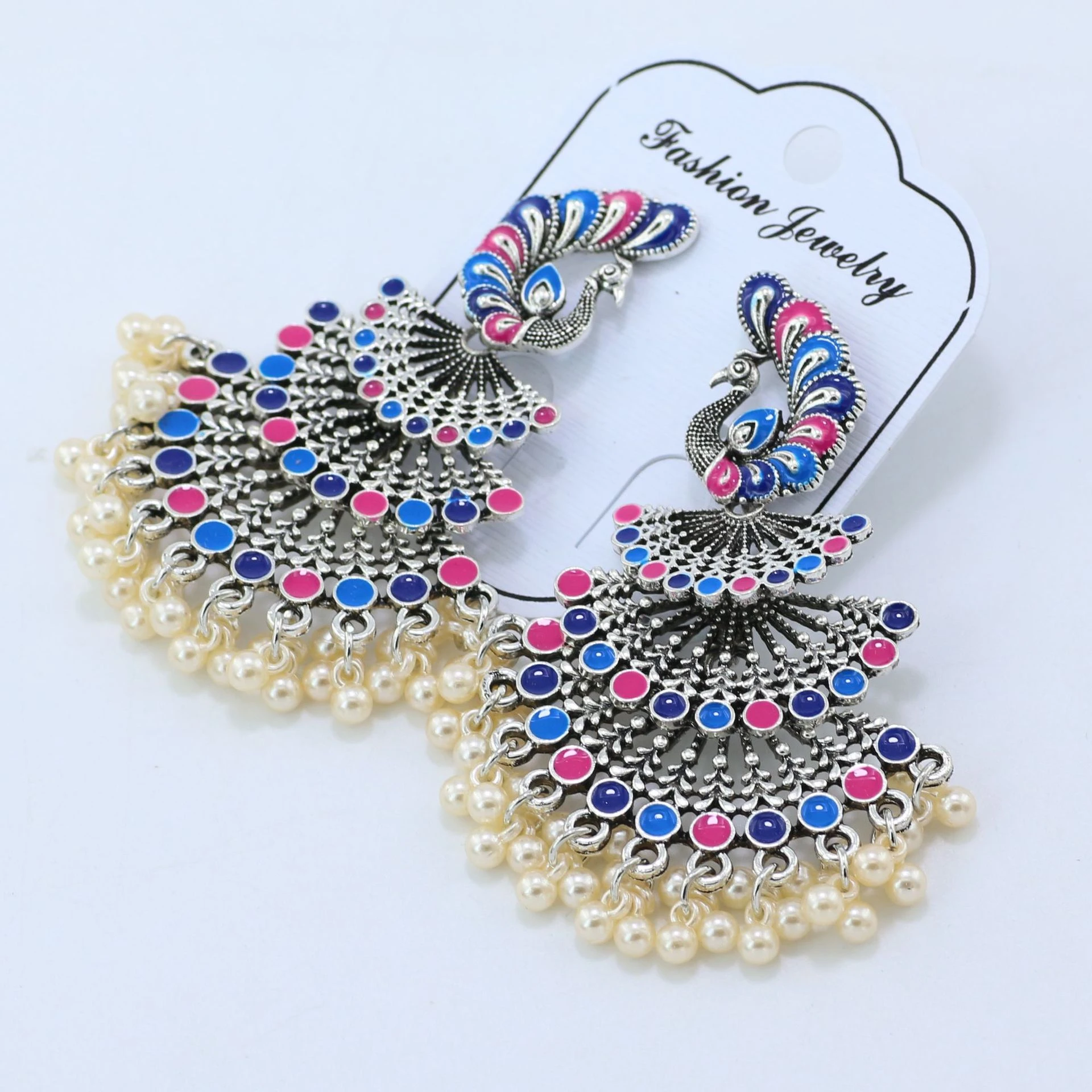Ethnic Afghan Bohemian Peacock Earring 