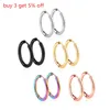 LUXUKISSKIDS 1pair Gold Rainbow Hoop Septum Nose Earring Circle Korean Stainless Steel Hoop Earing Set For Women Fashion Jewelry ► Photo 2/5