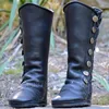 Medieval Retro Women Zipper PU Leather Viking Pirate Boots Retro Botton Men Knight Hunter Carnival Party Cosplay Shoes Steampunk ► Photo 3/6