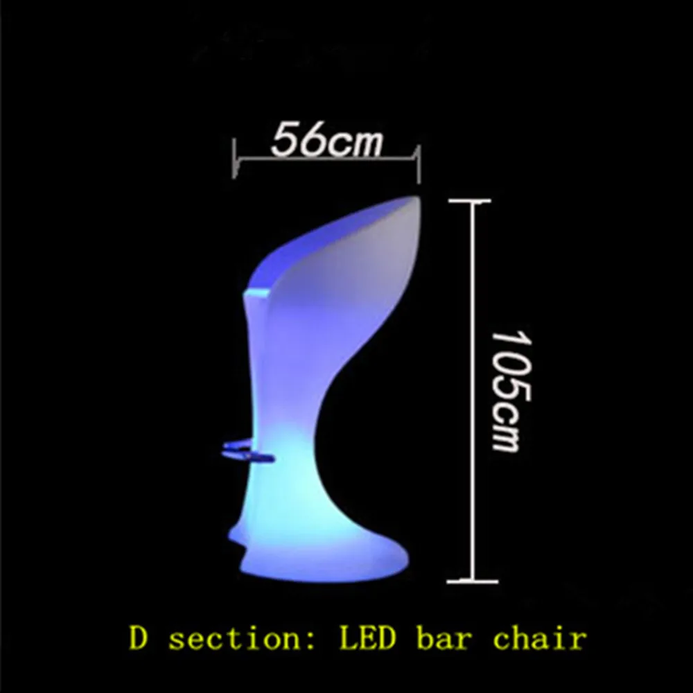 D60* H110cm перезаряжаемый светодиодный коктейльный столик с подсветкой, пластиковый журнальный столик для использования в помещении или на улице - Цвет: 56x48x110cm