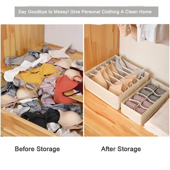 

New Dormitory Closet Organizer For Socks Home Separated Underwear Storage Box 7 Grids Bra Organizer Foldable Drawer Organizer