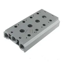 Алюминиевый 4 ряд станций коллектор соленоида воздуха пилотный клапан база