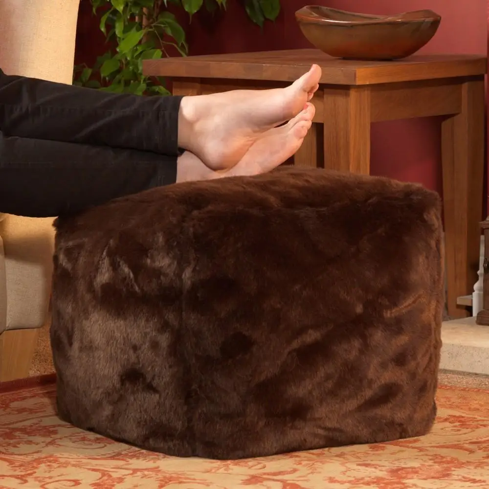 Меховой табурет османское кресло для отдыха диван Хлопковый чехол для стула водонепроницаемый чучело османское сиденье мешок бобов без заполнения только - Цвет: brown
