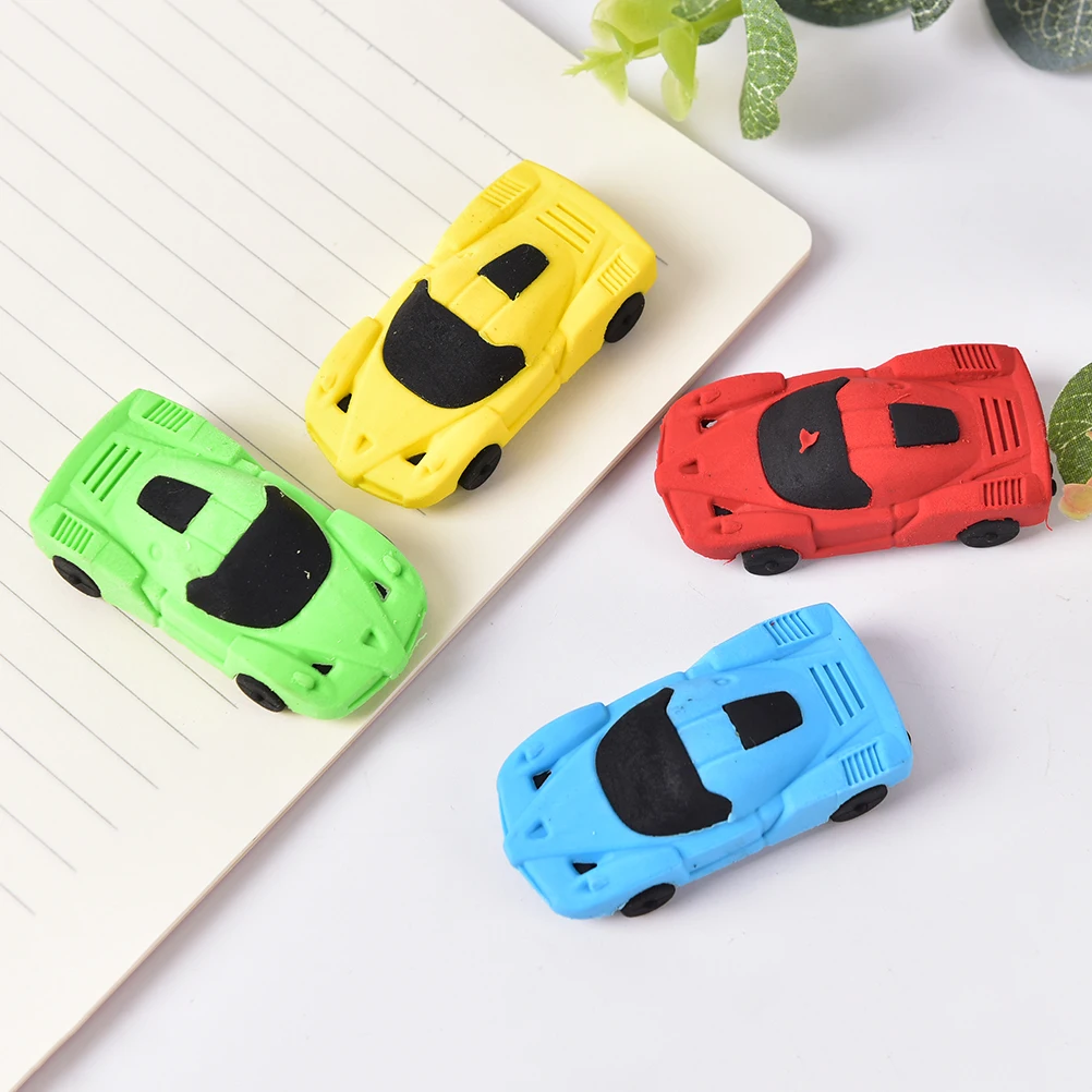 1pcs Cute Car styling Designer Students Pen Shape Eraser Rubber Stationery Kid Creative Gifts Toy School Supplies