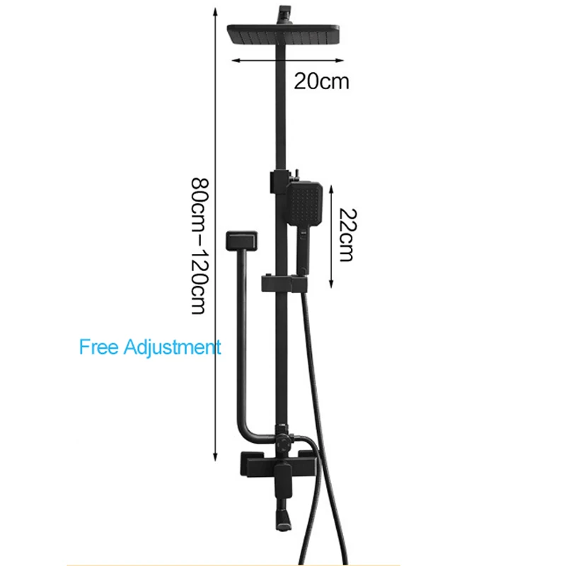 Chuveiro Do Banheiro Ванная Комната Черная Душевая система набор дождевой Душ Ducha Chuveiro настенная круглая Квадратная Головка дождевой Душ дождевой набор