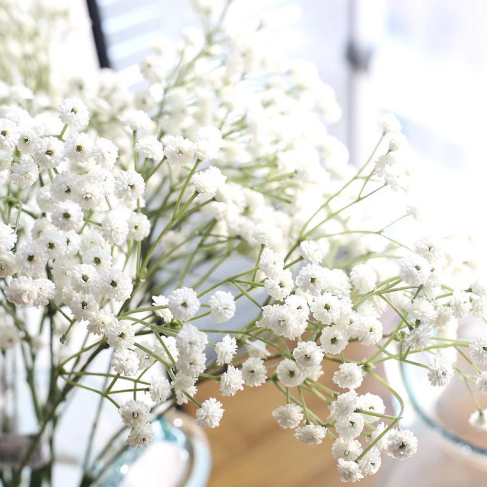 90 головок/набор Gypsophila цветы поддельные цветы Ложные Gypsophila для домашнего свадебного декора Подарочная коробка с переключателями цветок искусственные цветы