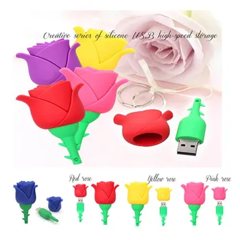 

Usb Flash Drive Rose Flower Cute Cartoon Pen Drive Flash Memory Card 2.0 Pendrive 4G 8GB 16GB 32GB 64G 128G 256GB Usb Flash Disk