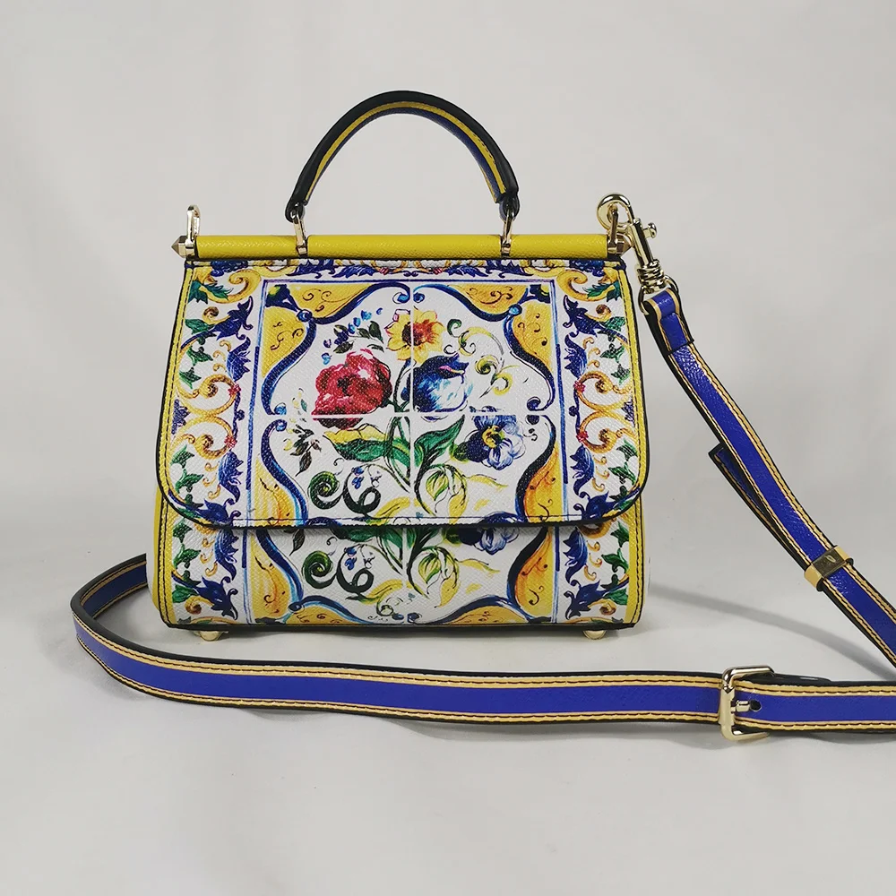 

Ladies Handbags Rose Lady Shoulder Bag Tote Bag Leather Female Crossbody Brand Designer Yellow