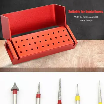 

30 Holes Aluminium Disinfection Box Case Dental Bur Burs Block Holder Autoclavable Dental Disinfection Box Dentist Instrument
