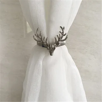 

Elk Alloy Stretchable Curtain Holders Tieback Buckle Magnetic CurtainStrap Decorative Accessories Feather Clip Living Home Decor